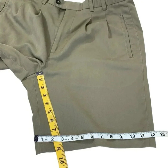 Cutter & Buck Classic Chino Golf Pleated Casual Shorts Size 33 Oyster Green - Picture 13 of 14